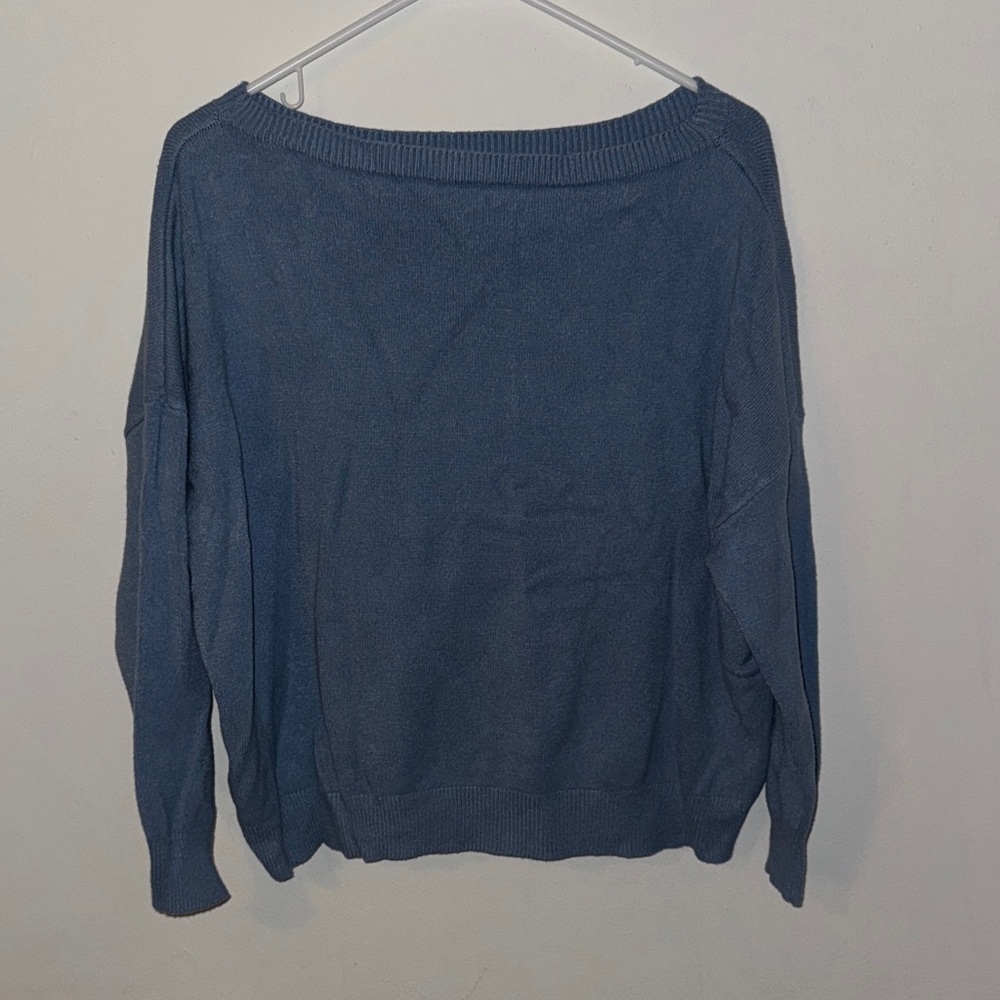 Women's Blue Lightweight Boatneck Sweater